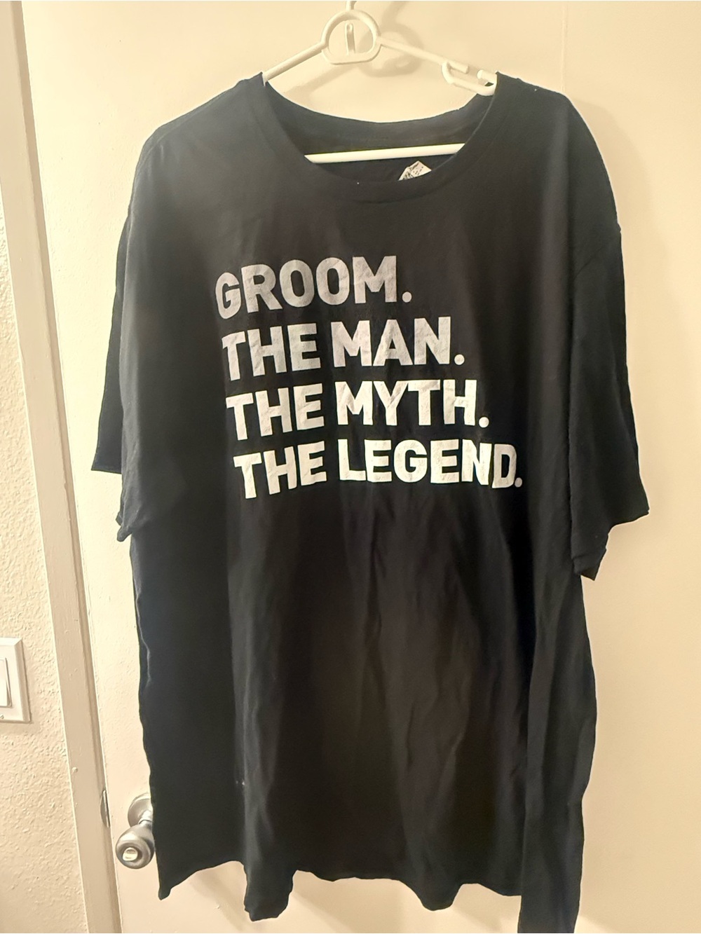 Gildan Black T-Shirt with White Care Label Print